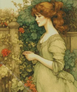 vintage girl in ewardian era Diamond Paintings