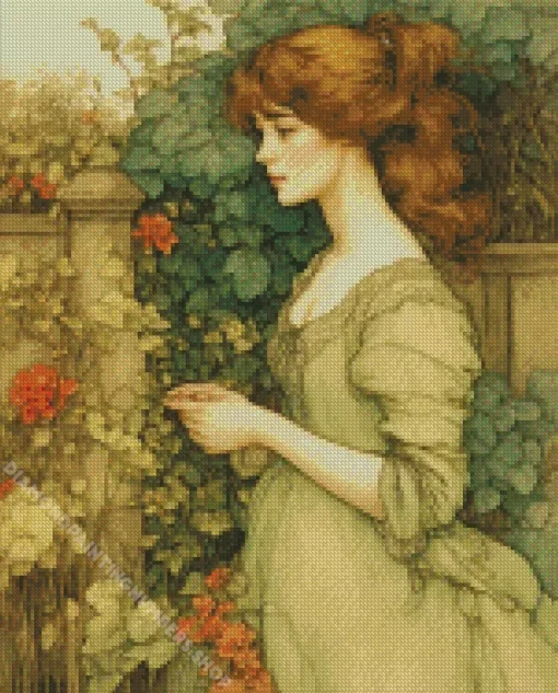 vintage girl in ewardian era Diamond Paintings