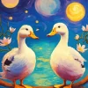 white female ducks Diamond Paintings