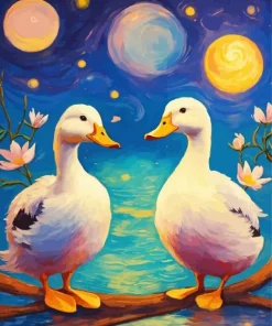 white female ducks Diamond Paintings