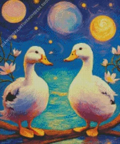 white female ducks Diamond Paintings