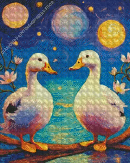 white female ducks Diamond Paintings
