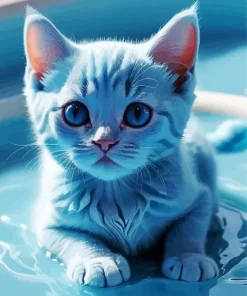 Baby Blue Cat Diamond Paints