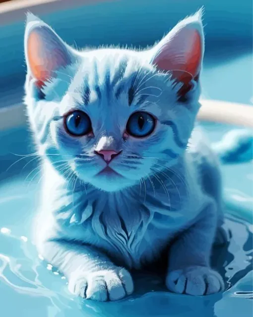 Baby Blue Cat Diamond Paints