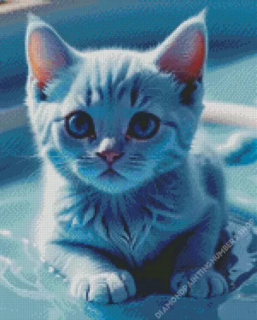 Baby Blue Cat Diamond Paints