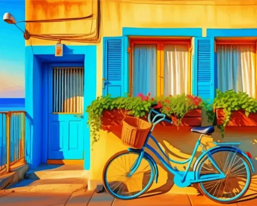 Blue Bike Diamond By Numbers