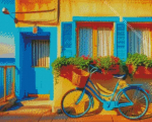 Blue Bike Diamond By Numbers