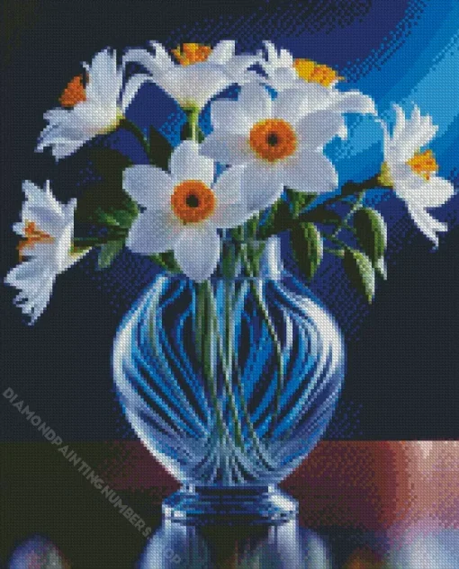 Blue Glass Vase Diamond Paints