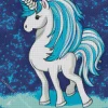 Cartoon blue and white unicorn Diamond Paints