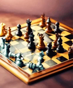 Chess board game Diamond Paints