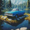Old Blue Car Diamond Paints