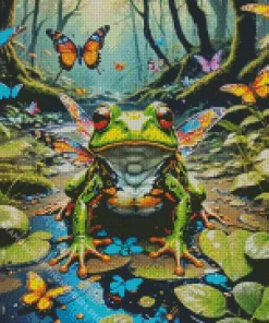 aesthetic butterfly frog art Diamond With Numbers