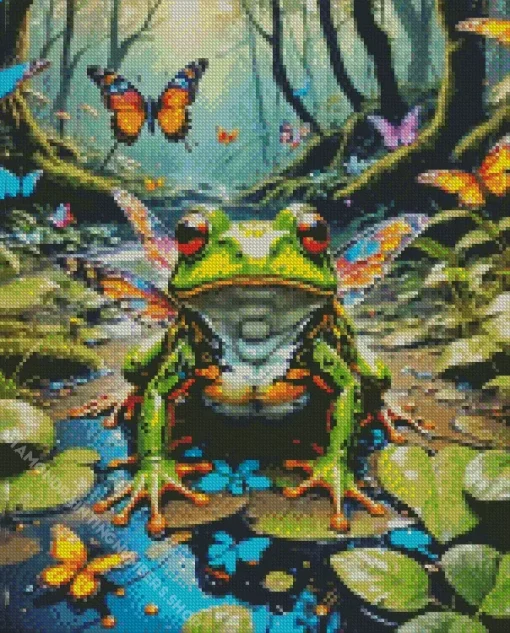 aesthetic butterfly frog art Diamond With Numbers