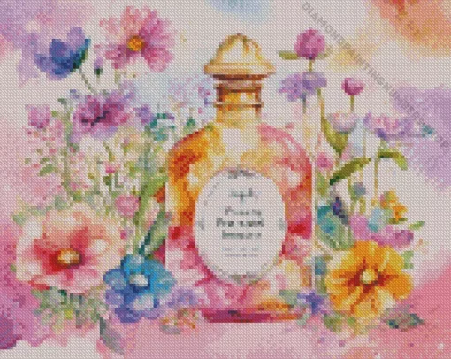 aesthetic floral perfume art Diamond With Numbers