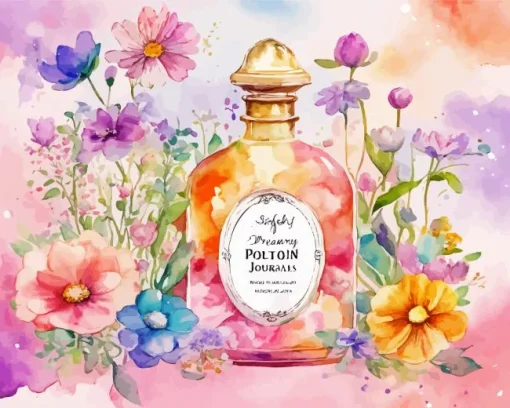 aesthetic floral perfume art Diamond With Numbers
