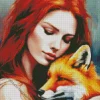 aesthetic girl and fox Diamond Paints