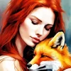 aesthetic girl and fox Diamond Paints