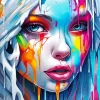 aesthetic girl melting Diamond With Numbers