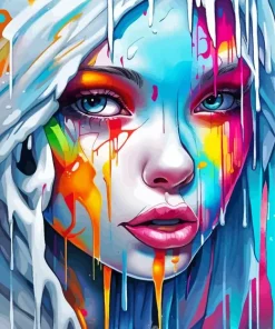aesthetic girl melting Diamond With Numbers