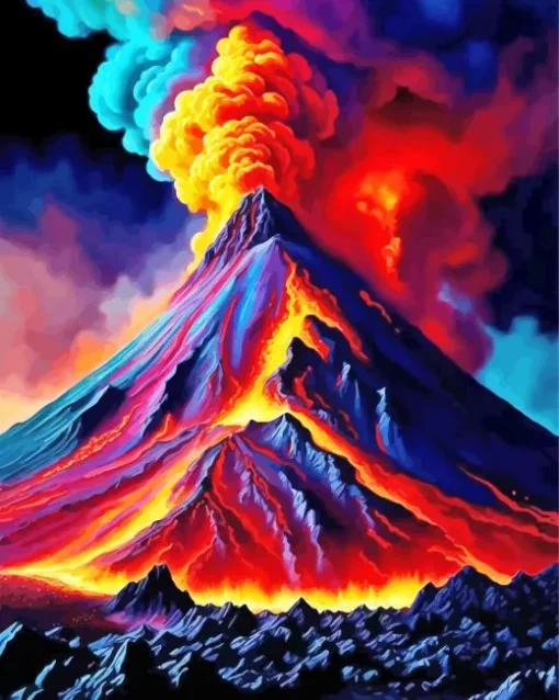 aesthetic volcano art Diamond Paints