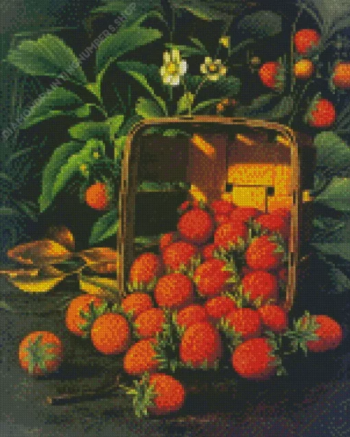 basket of strawberries Diamond With Numbers