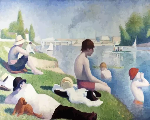 bathers at asnieres Diamond With Numbers
