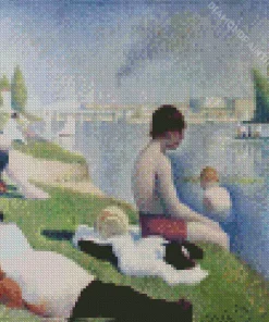 bathers at asnieres Diamond With Numbers