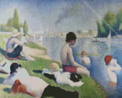 bathers at asnieres Diamond With Numbers