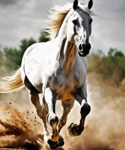 beautiful white stallion Diamond Paints