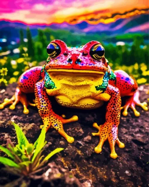 big mouth frog Diamond With Numbers