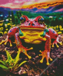 big mouth frog Diamond With Numbers
