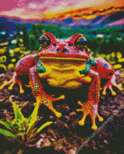 big mouth frog Diamond With Numbers