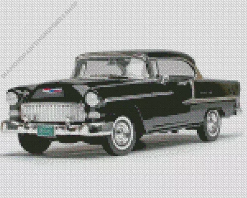 black 55 chevy bel air Diamond With Numbers