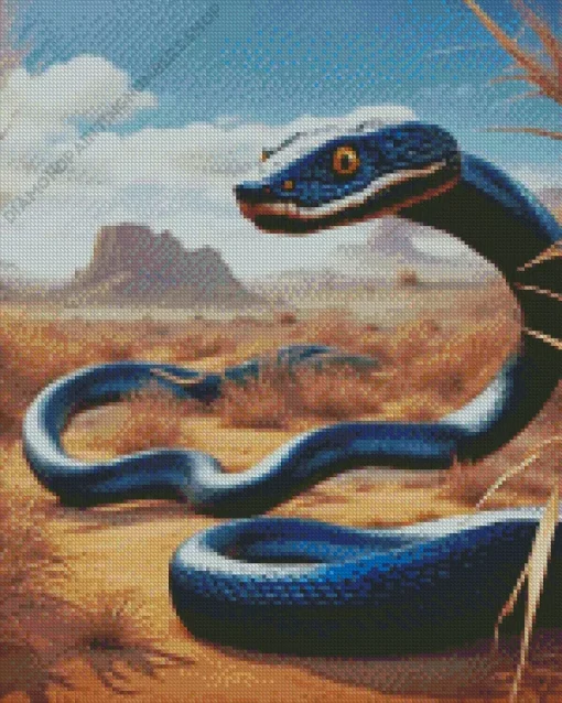black and blue snake Diamond With Numbers