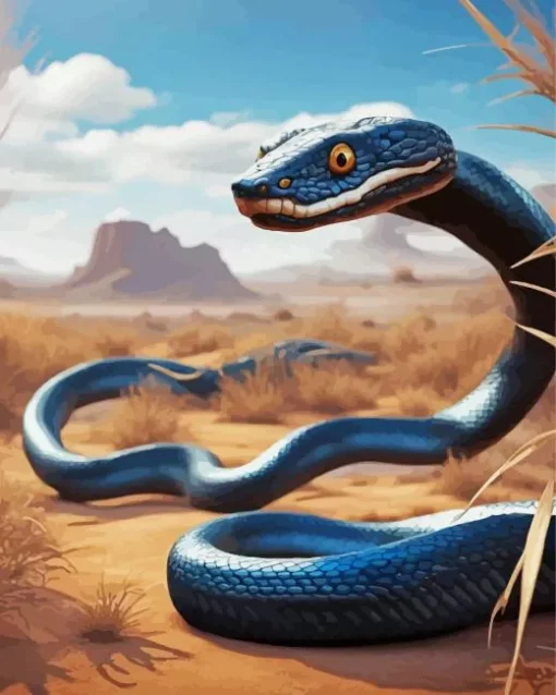 black and blue snake Diamond With Numbers