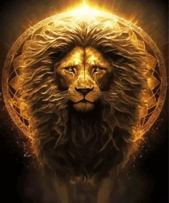 black and gold lion Diamond By Numbers