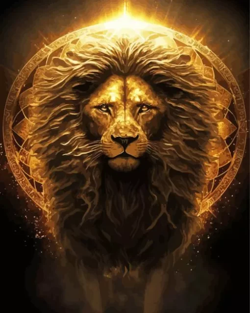 black and gold lion Diamond By Numbers
