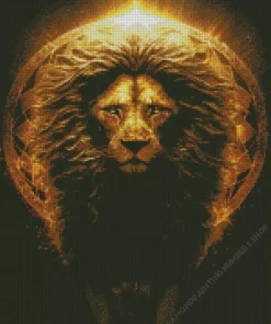 black and gold lion Diamond By Numbers
