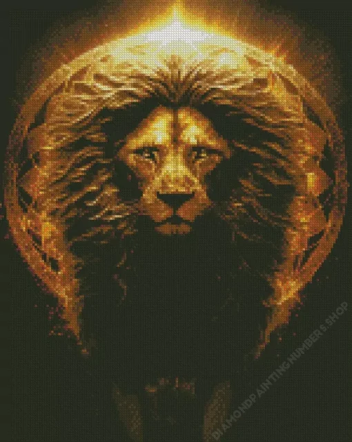 black and gold lion Diamond By Numbers