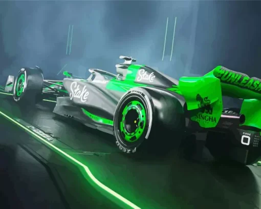 black and green f1 car Diamond By Numbers