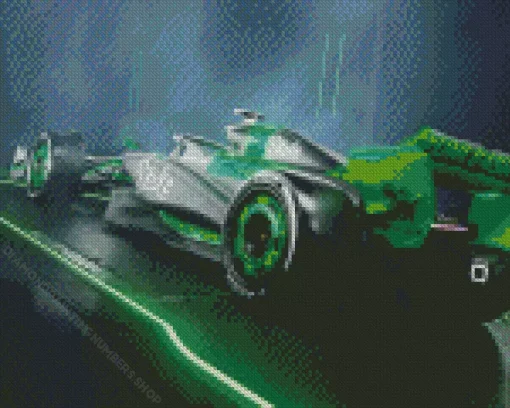 black and green f1 car Diamond By Numbers