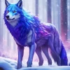 blue and purple wolf Diamond With Numbers
