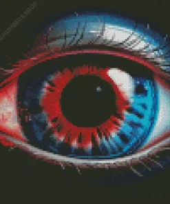 blue and red eye Diamond With Numbers