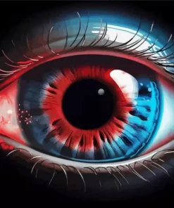 blue and red eye Diamond With Numbers