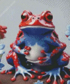 blue and red frog Diamond Paints