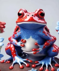 blue and red frog Diamond Paints