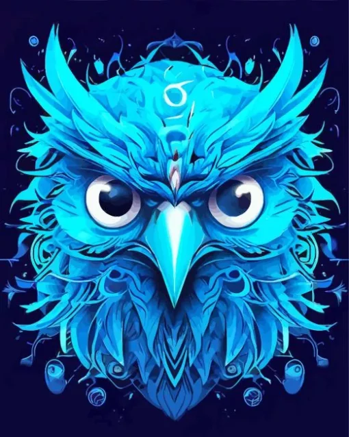 blue bird face art Diamond Paints
