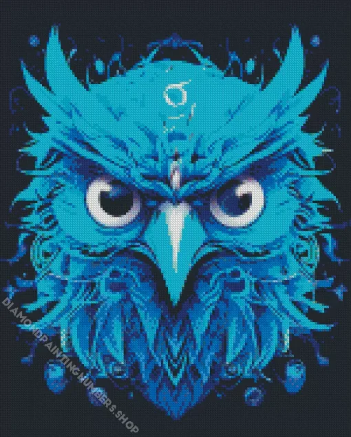 blue bird face art Diamond Paints