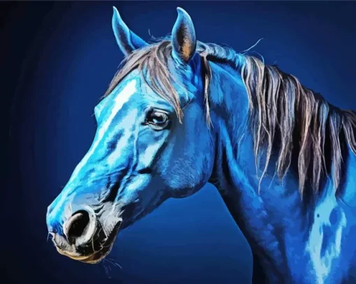 blue black horse Diamond By Numbers