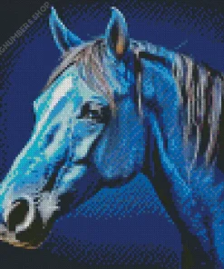 blue black horse Diamond By Numbers